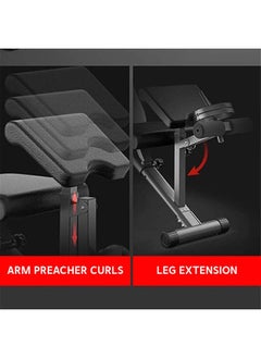 Yalla HomeGym Homegym Heavy-Duty Adjustable Multifunctional Exercise Bench With Leg Extension And Arm Preacher Curls  - Image 3