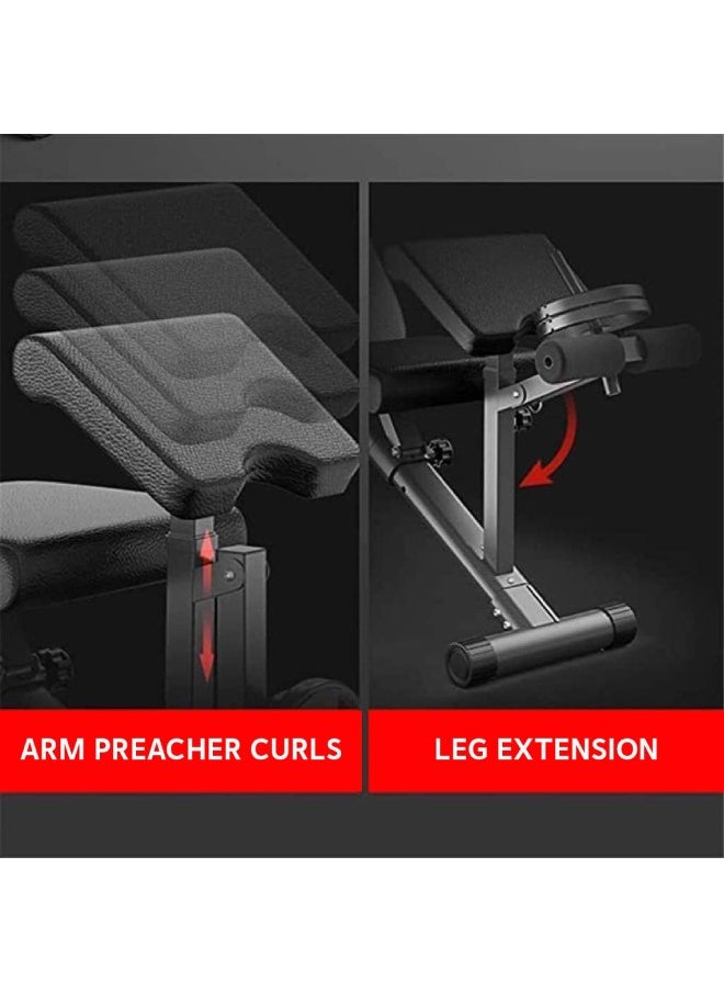 Yalla HomeGym - Homegym Heavy-Duty Adjustable Multifunctional Exercise Bench With Leg Extension And Arm Preacher Curls - Image 1