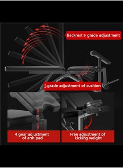 Yalla HomeGym Homegym Heavy-Duty Adjustable Multifunctional Exercise Bench With Leg Extension And Arm Preacher Curls  - Image 4
