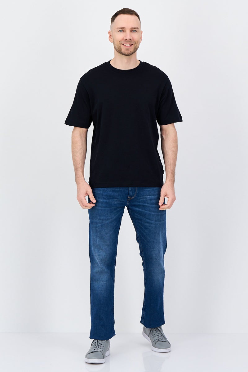 JACK & JONES Men Crew Neck Short Sleeves Plain T-Shirt, Black - Image 4