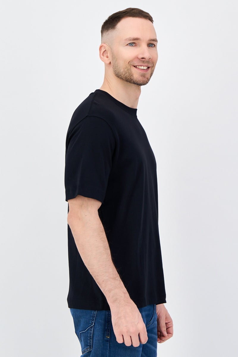 JACK & JONES Men Crew Neck Short Sleeves Plain T-Shirt, Black - Image 2
