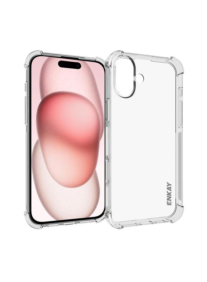 ENKAY Case For iPhone 16 Hat-Prince Transparent TPU Shockproof Phone Case - Image 1