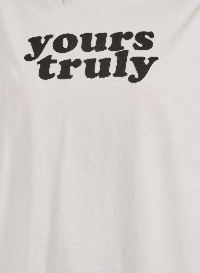 Styli Slogan Print Round Neck Oversized T-Shirt - Image 4