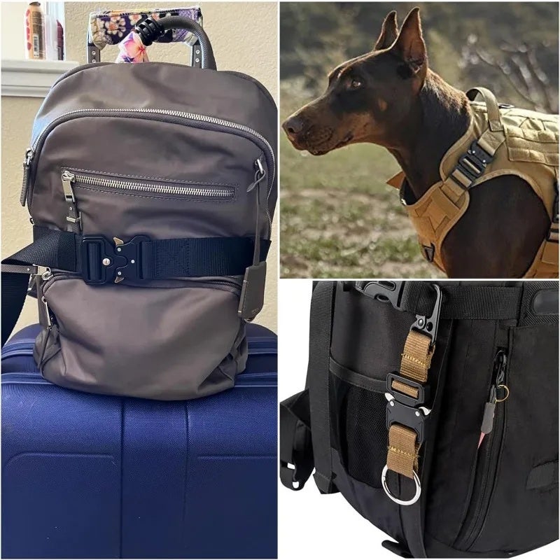 3PCS Tactical Heavy Duty Metal Belt Buckles Strap Clips for Backpack Dog Collar Harness Keychain Luggage Replacement Silver - Image 5