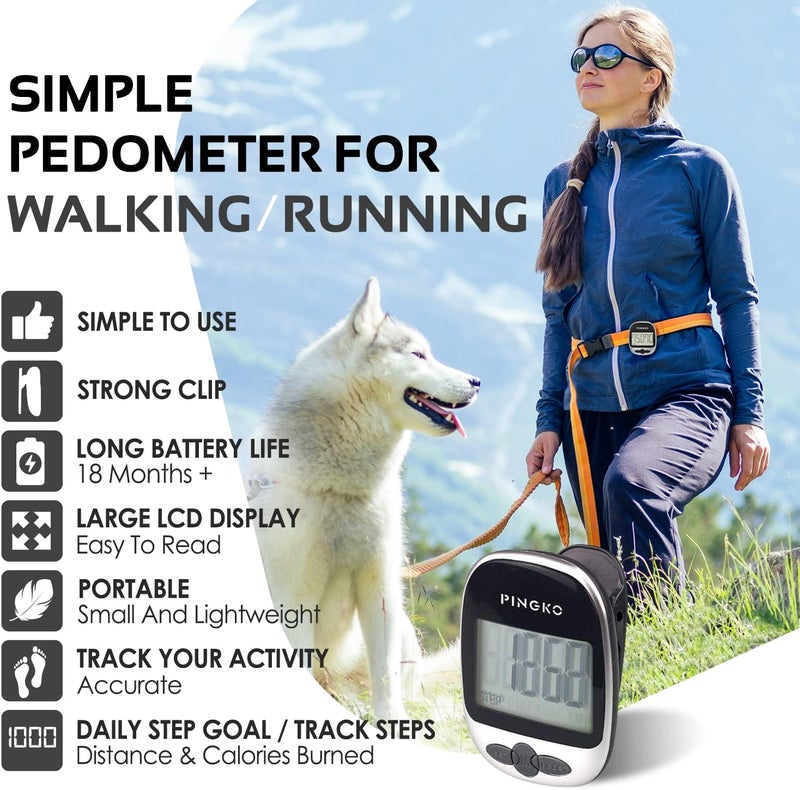 PINGKO Outdoor Multi-Function Portable Sport Pedometer Step/Distance/Calories/Counter - Image 1
