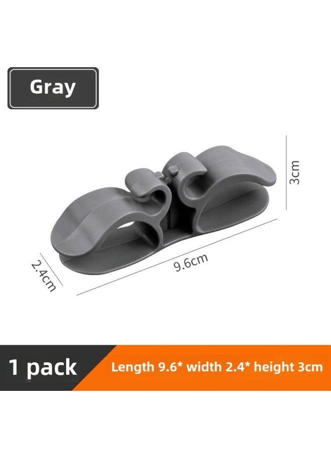 Loquat Multifunctional Electrical Power Cord Winder Fan Wire Strip Household Universal Traceless Back Adhesive Cable Organizer-Color:Gray  - Image 1