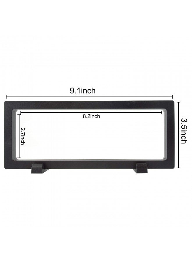 WISHDIAM 3D Floating Frame Display Case Holder Stands Holder Suspension Frame for Challenge Coin,AA Medallion,Chip,Pin,Medal,Black (9.1x3.5x1.6 inch, 4PCS) - Image 2