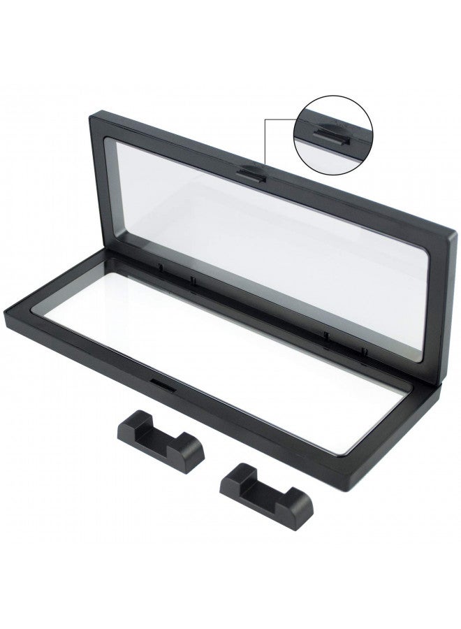 WISHDIAM 3D Floating Frame Display Case Holder Stands Holder Suspension Frame for Challenge Coin,AA Medallion,Chip,Pin,Medal,Black (9.1x3.5x1.6 inch, 4PCS) - Image 3