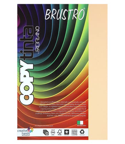 Fabriano Copytinta Coloured Craft Paper A4 Size, 80 GSM, (60 sheets), Pastel Yellow Shade (ONICE) | Ideal for photocopies, laser, prints, fax, dividers, covers, collages, craft, school, office - Image 1