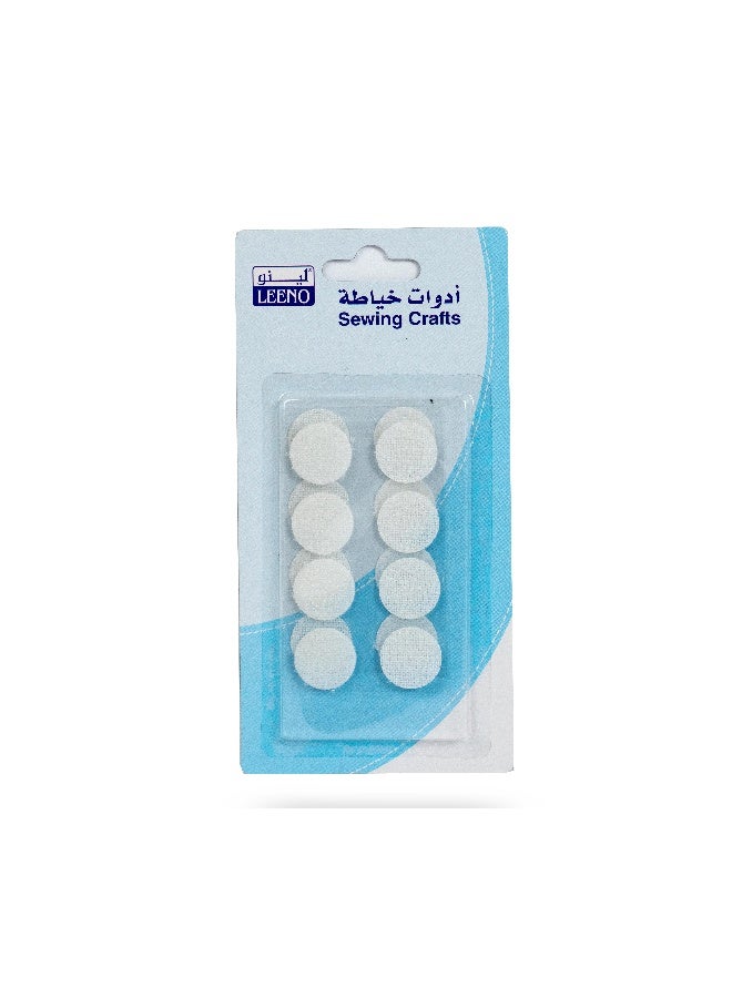 Leeno Sewing Crafts White Round Hook And Loop Velcro Patches Small