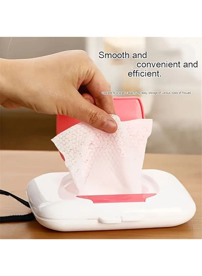 Rosy Wet Wipes Dispenser Box Portable With Lid For Travel Camping Car Bathroom - Image 3