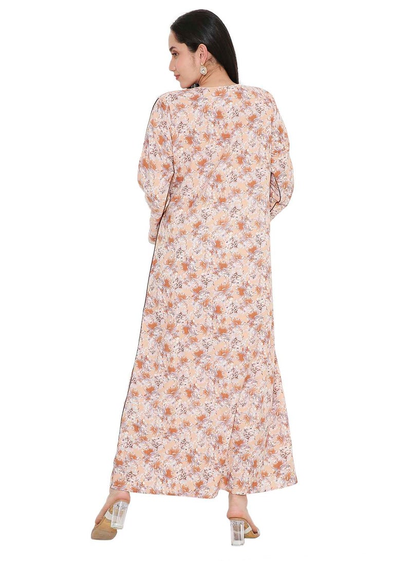 HANA & SARA MULTICOLOUR PRINTED UNIQUE STYLED ARABIC KAFTAN FARASHA JALABIYA DRESSES  - Image 2