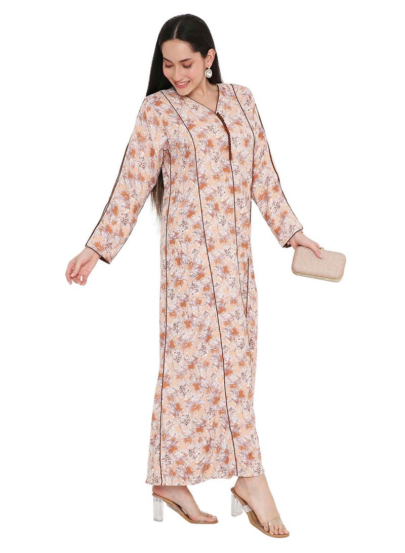 HANA & SARA MULTICOLOUR PRINTED UNIQUE STYLED ARABIC KAFTAN FARASHA JALABIYA DRESSES  - Image 5