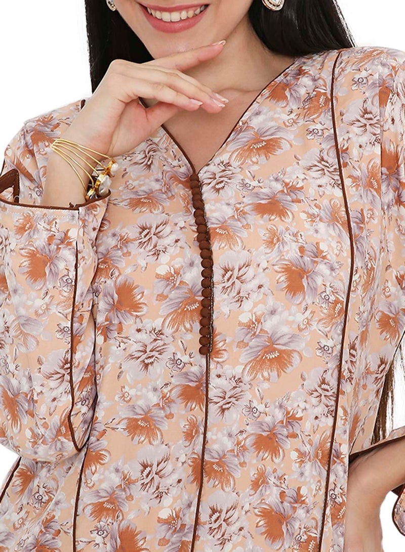 HANA & SARA MULTICOLOUR PRINTED UNIQUE STYLED ARABIC KAFTAN FARASHA JALABIYA DRESSES  - Image 3