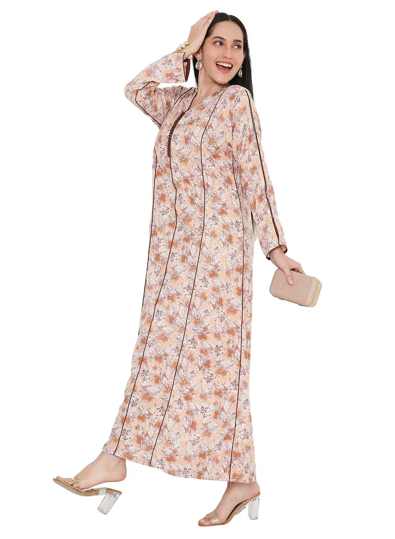 HANA & SARA MULTICOLOUR PRINTED UNIQUE STYLED ARABIC KAFTAN FARASHA JALABIYA DRESSES