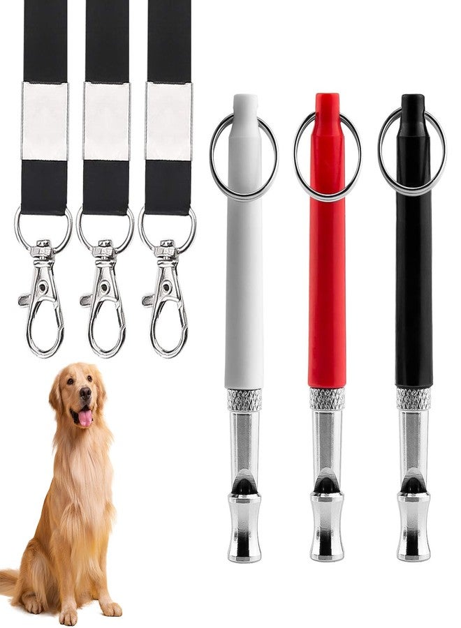 BaYiToo 3Pcs Adjustable Ultrasonic Silent Dog Whistle, Training Whistle with Lanyard for Professional Training and Stop Barking Neighbors Dog (Black, Red, White) - Image 2