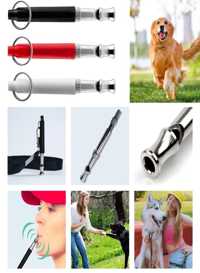 BaYiToo 3Pcs Adjustable Ultrasonic Silent Dog Whistle, Training Whistle with Lanyard for Professional Training and Stop Barking Neighbors Dog (Black, Red, White) - Image 5