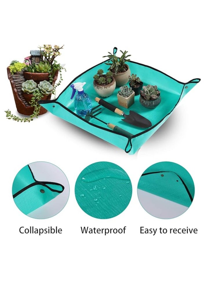 Generic Repotting Mat for Indoor Plant Transplanting and Mess Control, 39" X 39" Thickened Waterproof , Foldable and Easy to Clean Gardening Work Mat & Succulent Plant Mat Green  - Image 2