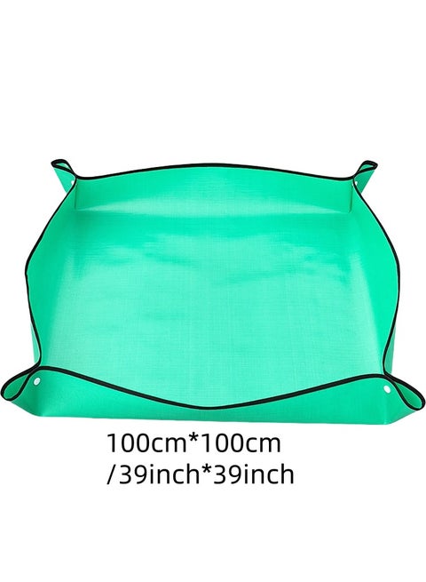 نقش حصيرة زرع النباتات في الأماكن المغلقة و السيطرة على الفوضى ، 39 بوصة × 39 بوصة سميكة ، للماء ، قابلة للطي ، من السهل نظيفة البستنة العمل حصيرة ، حصيرة الخضراء لحمي