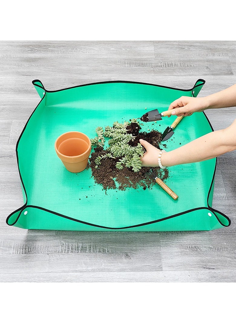Generic Repotting Mat for Indoor Plant Transplanting and Mess Control, 39" X 39" Thickened Waterproof , Foldable and Easy to Clean Gardening Work Mat & Succulent Plant Mat Green  - Image 4