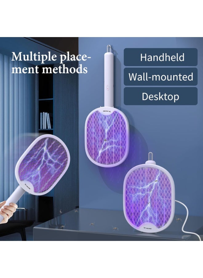 PALONE Electric Fly Swatter, 4000V Mosquito Killer Stick With UV Light Attraction, Electric Insect Killer with 180° Rotating Handle, USB-C Mosquito Bug Zapper, More Suitable for Indoor Use - Image 2