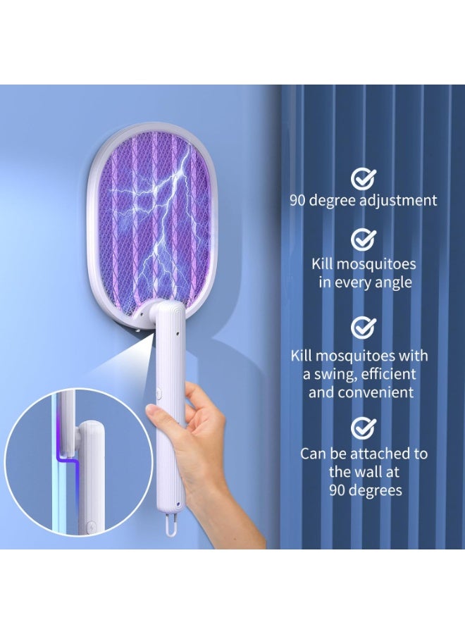 PALONE Electric Fly Swatter, 4000V Mosquito Killer Stick With UV Light Attraction, Electric Insect Killer with 180° Rotating Handle, USB-C Mosquito Bug Zapper, More Suitable for Indoor Use - Image 3