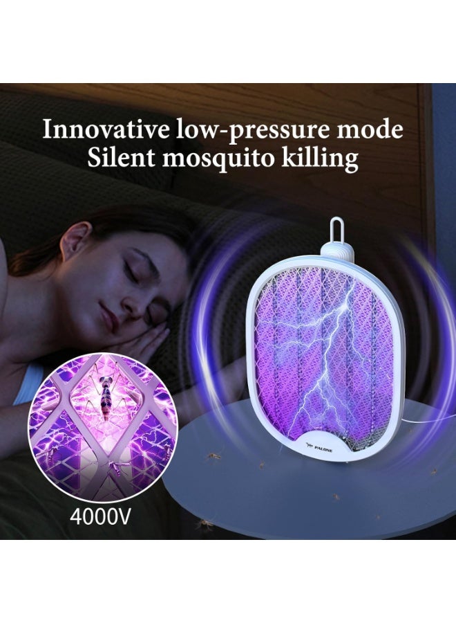 PALONE Electric Fly Swatter, 4000V Mosquito Killer Stick With UV Light Attraction, Electric Insect Killer with 180° Rotating Handle, USB-C Mosquito Bug Zapper, More Suitable for Indoor Use - Image 4