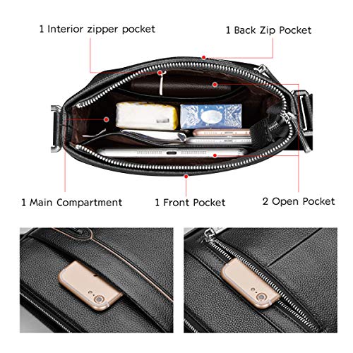 LAORENTOU Men's Genuine Leather Shoulder Bag, Business Crossbody Bag for Men Messenger Bags Leather Purse - Image 3