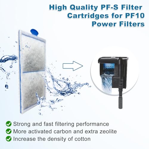 driamor 8 Pack PF-S Filter Cartridges Compatible with PF10 Power Filters, Small Fish Tank Filters Cartridge Replacement with Zeolite - Image 2