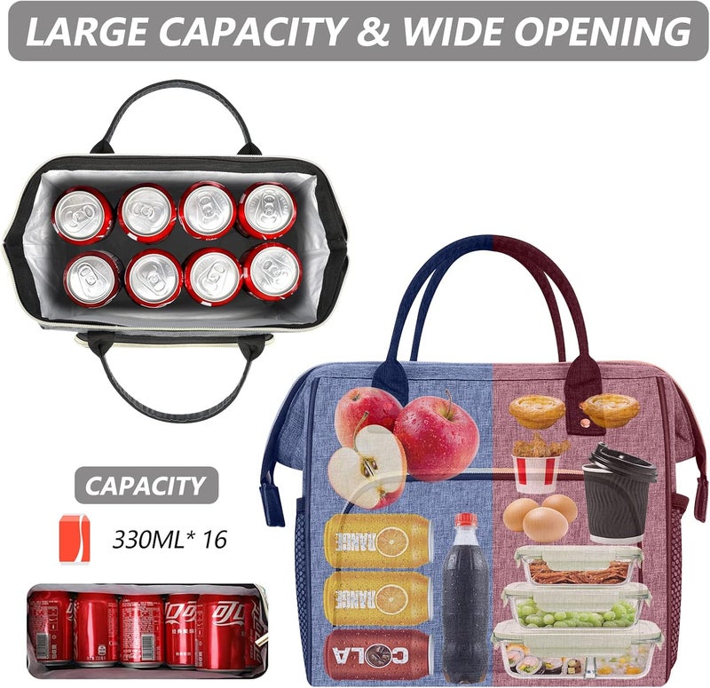IDEATECH Large Insulated Lunch Bags for Work, Leakproof Lunch Box for Women & Men, Lunch Tote Cooler Bags with Adjustable Shoulder Strap for Teacher, Nurse, Mom, Womens Lunchbox Gifts (Grey) - Image 4