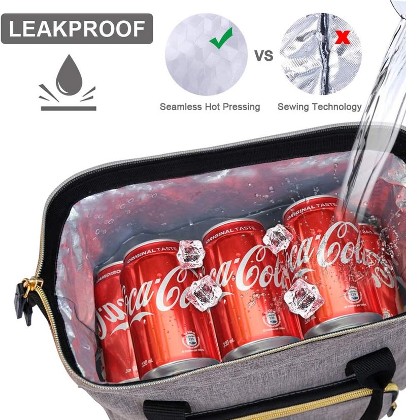 IDEATECH Large Insulated Lunch Bags for Work, Leakproof Lunch Box for Women & Men, Lunch Tote Cooler Bags with Adjustable Shoulder Strap for Teacher, Nurse, Mom, Womens Lunchbox Gifts (Grey) - Image 5