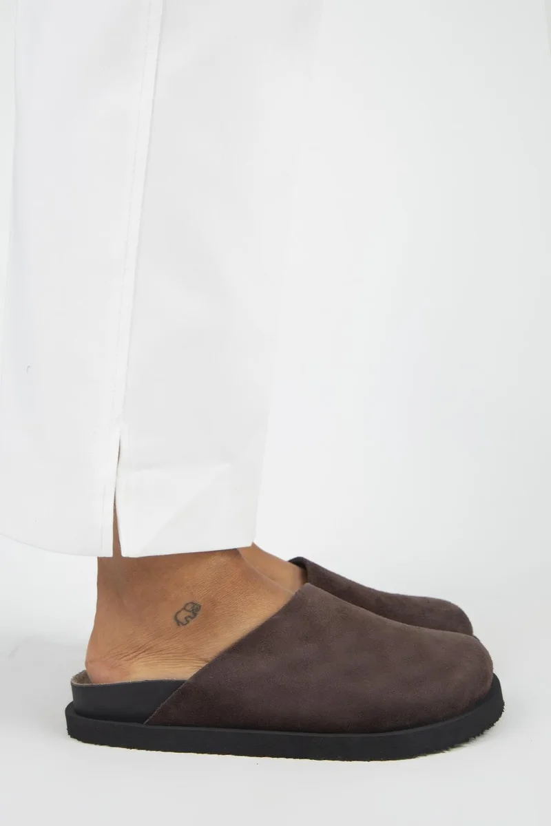 Manijero Manijero Ateshi Women's Genuine Leather Flat Clogs Brown Slippers