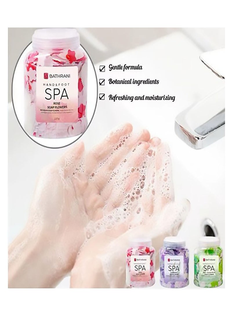 BATHRANI Spa Soap Flowers For Hands, Feet And Body Mint Eucalyptus Scent 220g - Image 3
