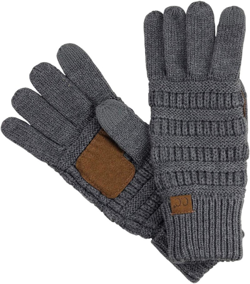 Cc Unisex Cable Knit Winter Warm Anti-Slip Touchscreen Texting Gloves - Image 1