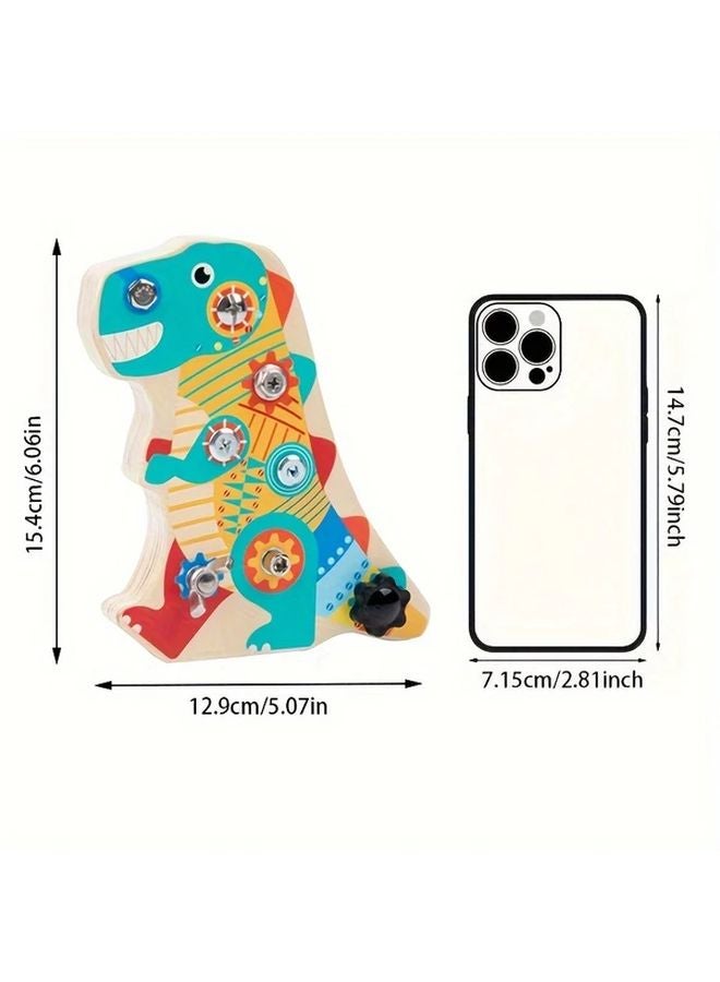 لوح نشاط مفك البراغي ديناصور خشبي لعبة لغز تعليمية هدية للأطفال - Image 4