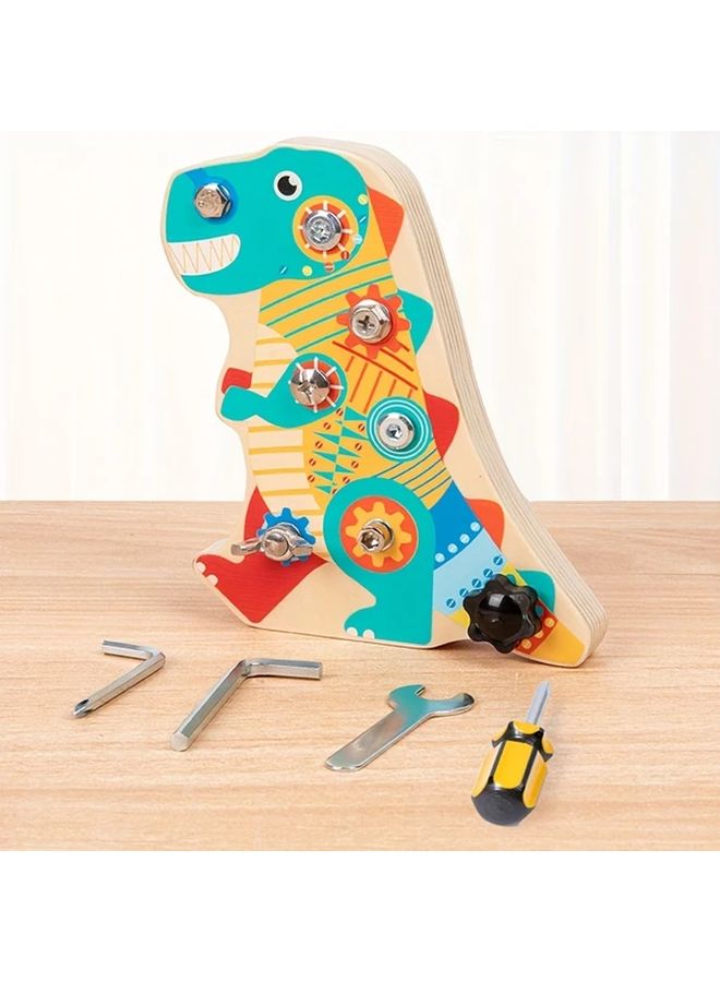 لوح نشاط مفك البراغي ديناصور خشبي لعبة لغز تعليمية هدية للأطفال - Image 2