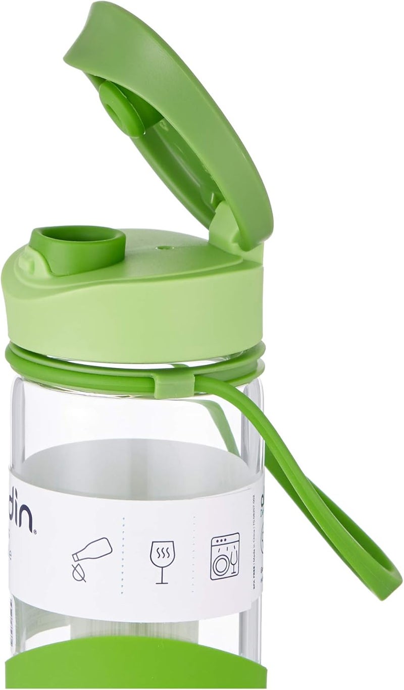 Aladdin Enjoy Glass Water Bottle, 0.55L Capacity, Green - Image 3
