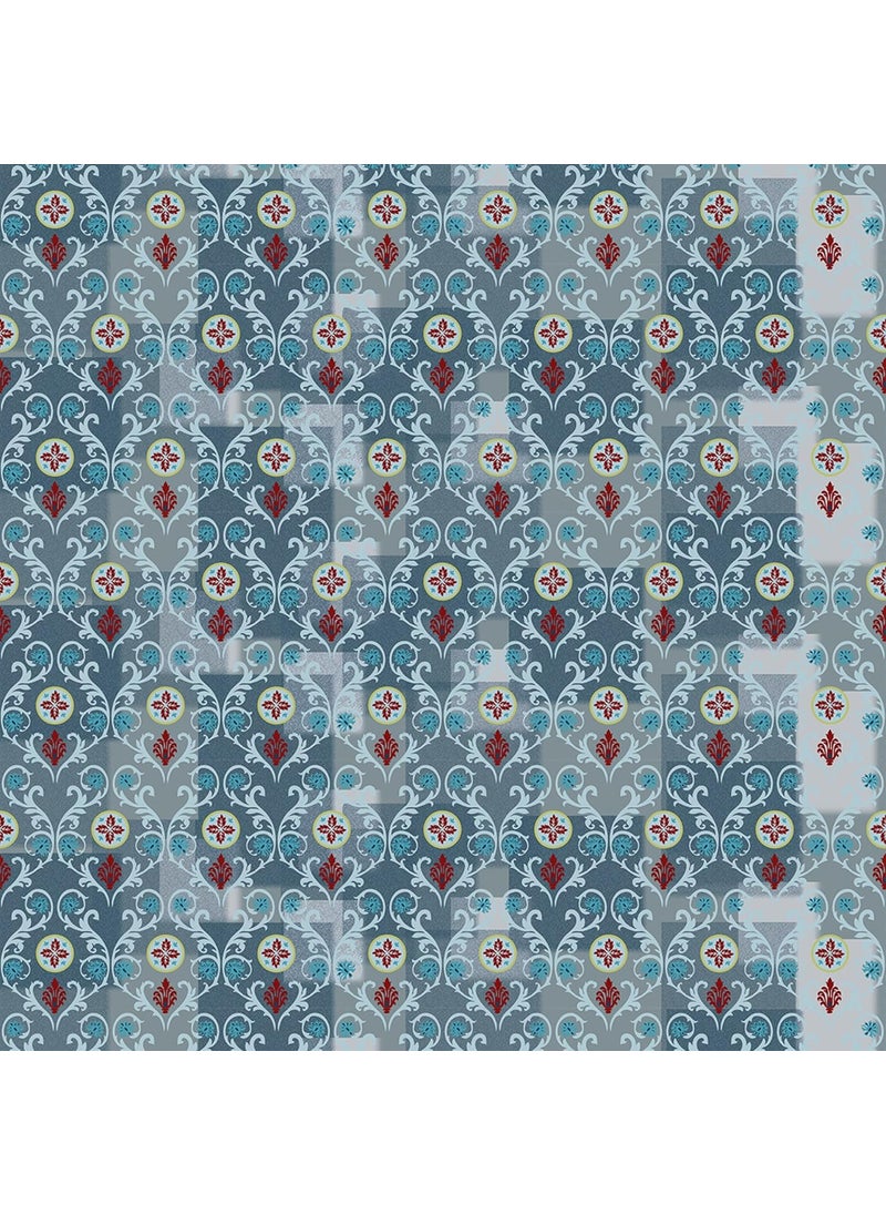 SPACES SPACES Atrium 100 Cotton Medium Double Bedsheet with 2 Pillow Covers Skin Safe and Breathable Material 144 TC Bed Sheet Size 224Cm x 274Cm 43Cm x 68Cm BlueOrnate  - Image 5