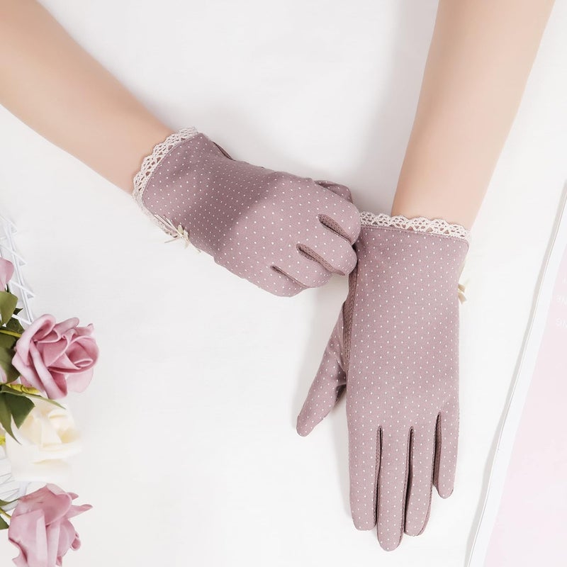 Lovful Summer Women Screentouch Gloves Sun Uv Protection Driving Gloves, Purple, One size - Image 2