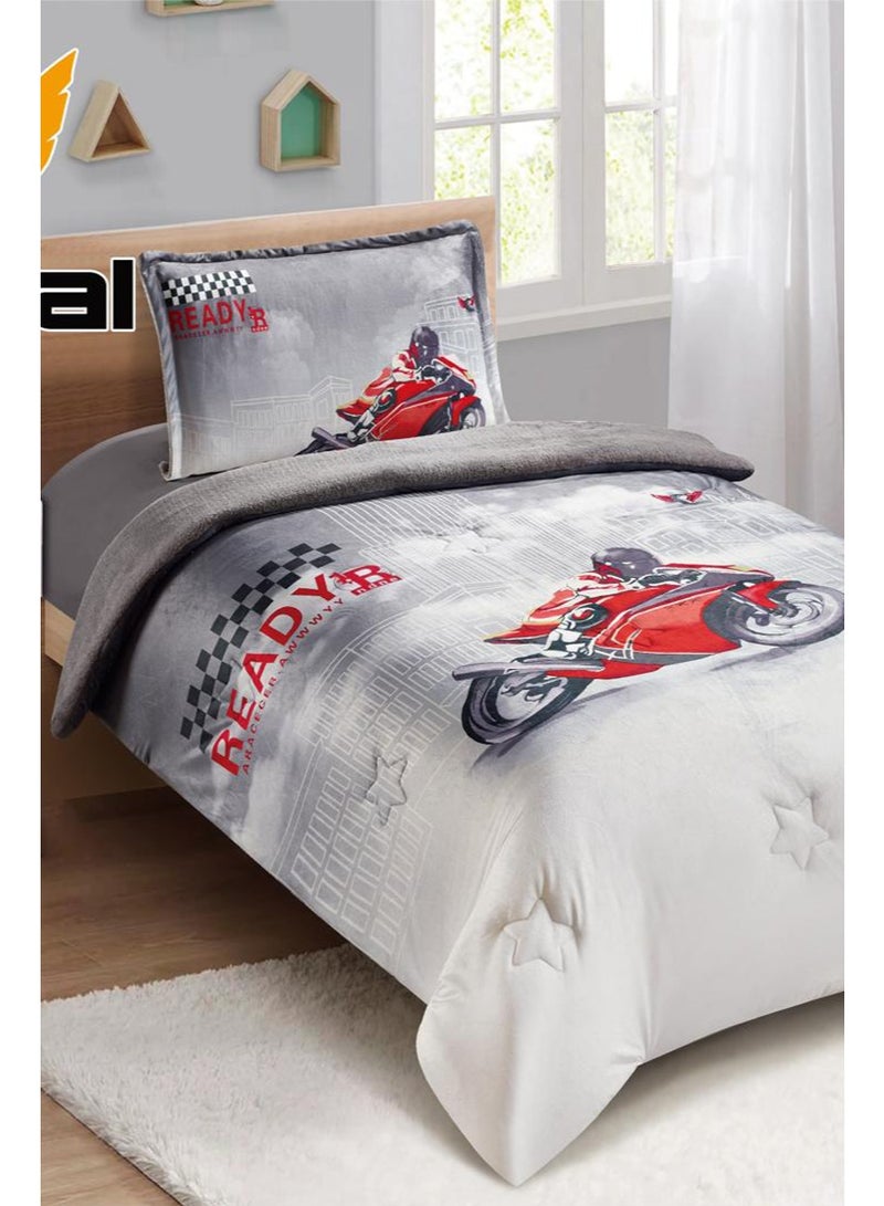 Miral Luxury Winter Comforter Set, Soft Velvet Face & Warm Fur Face, 3 Pcs - Cartoon Prints - Duvet Size 160x210 cm - Image 2