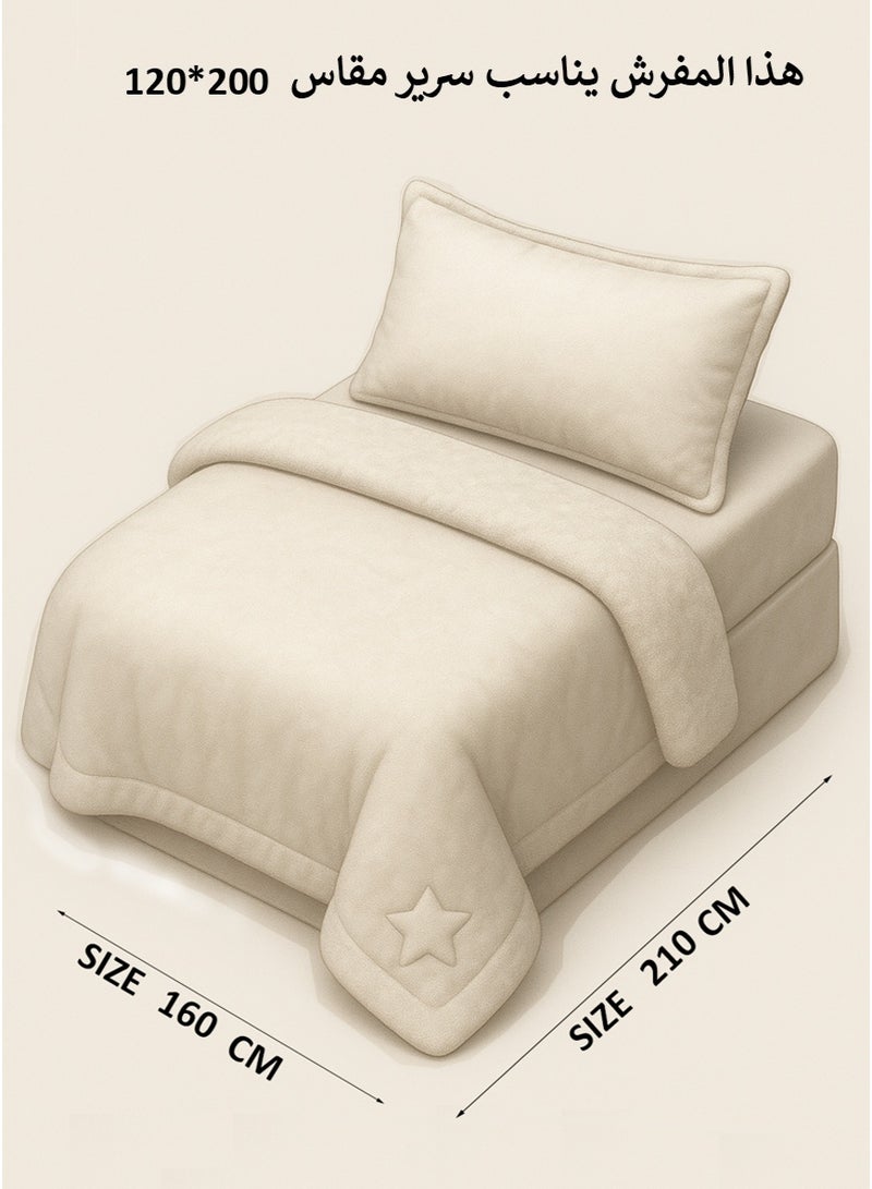 Miral Luxury Winter Comforter Set, Soft Velvet Face & Warm Fur Face, 3 Pcs - Cartoon Prints - Duvet Size 160x210 cm - Image 5