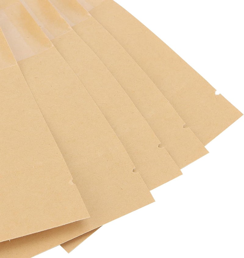 SHEUTSAN 200 Pack 4 x 6 Inch Kraft Zip Lock Pouch with Window Brown Stand Up Pouches Bags Resealable Bag for Dry Food Snack - Image 3