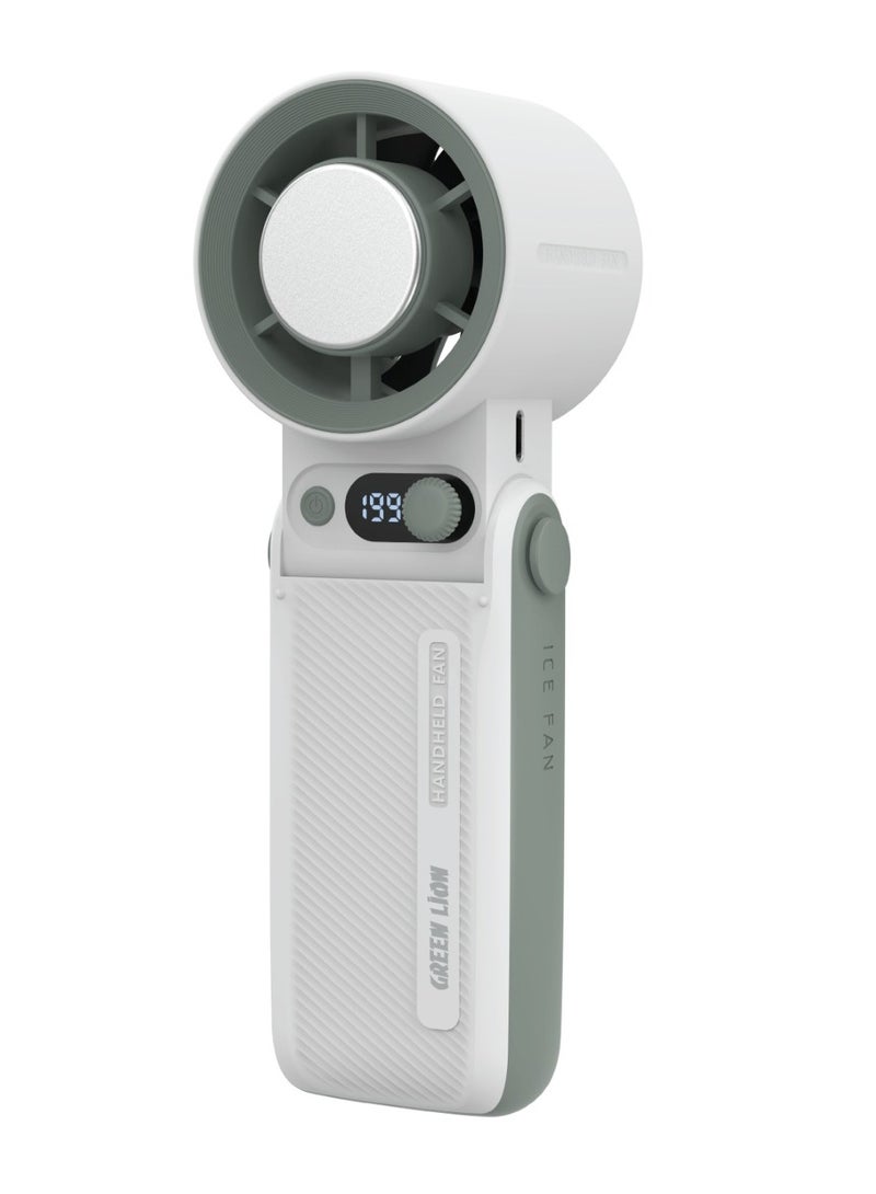 جرين ليون مروحة كوليو المحمولة بطارية 6000 مللي أمبير / ساعة / تبريد هواء / تدفق هواء / مروحة خارجية وقابلة لإعادة الشحن / قابلة للتعديل بزاوية 180 درجة / تبريد سريع 18 درجة مئوية / وقت عمل 5 ساعات - أبيض - Image 1