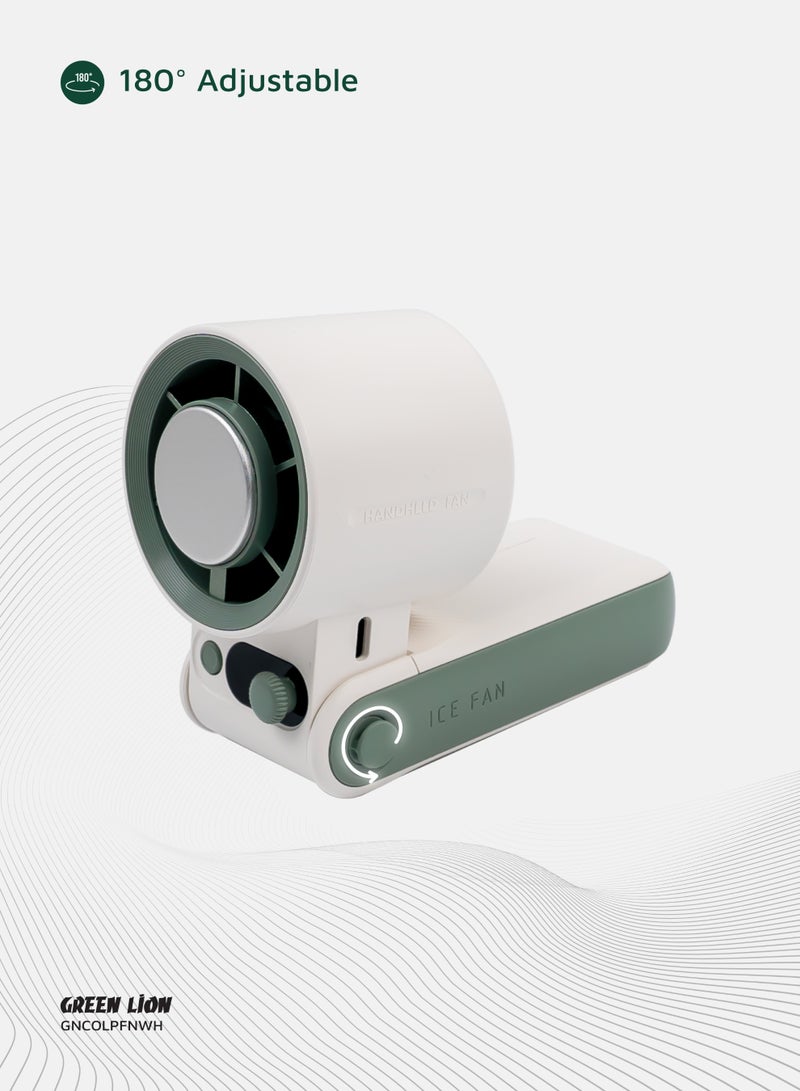 جرين ليون مروحة كوليو المحمولة بطارية 6000 مللي أمبير / ساعة / تبريد هواء / تدفق هواء / مروحة خارجية وقابلة لإعادة الشحن / قابلة للتعديل بزاوية 180 درجة / تبريد سريع 18 درجة مئوية / وقت عمل 5 ساعات - أبيض - Image 5