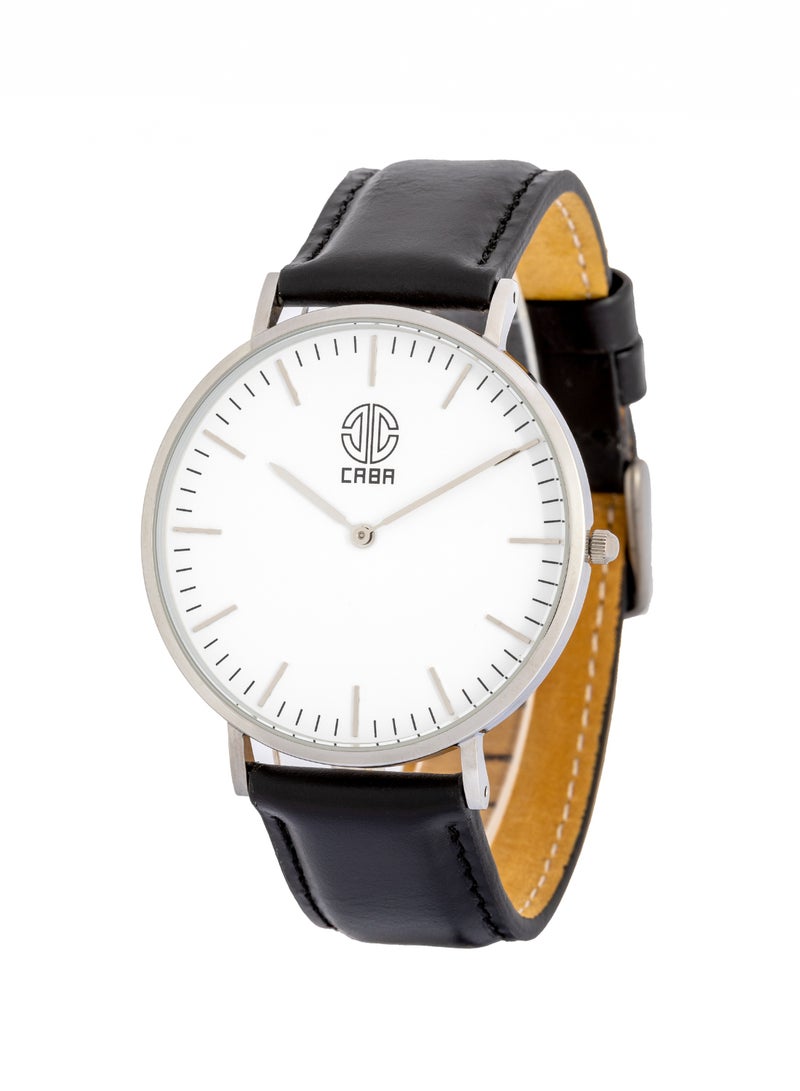 CABA Men's Watch, Attractive Design, High Quality Leather Watch Strap, Water And Rust Resistant, Black  - 310119002336M - Image 1