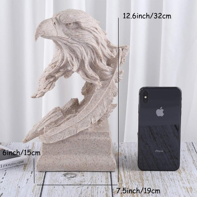 H&W Sandstone Bald Eagle Figurines - The USA's National Emblem - Statue Decoration for Home/Study/Living Room, Great Collectible Figurines, Best Gift for The Man, Sandstone Color (HH17-D4) - Image 4