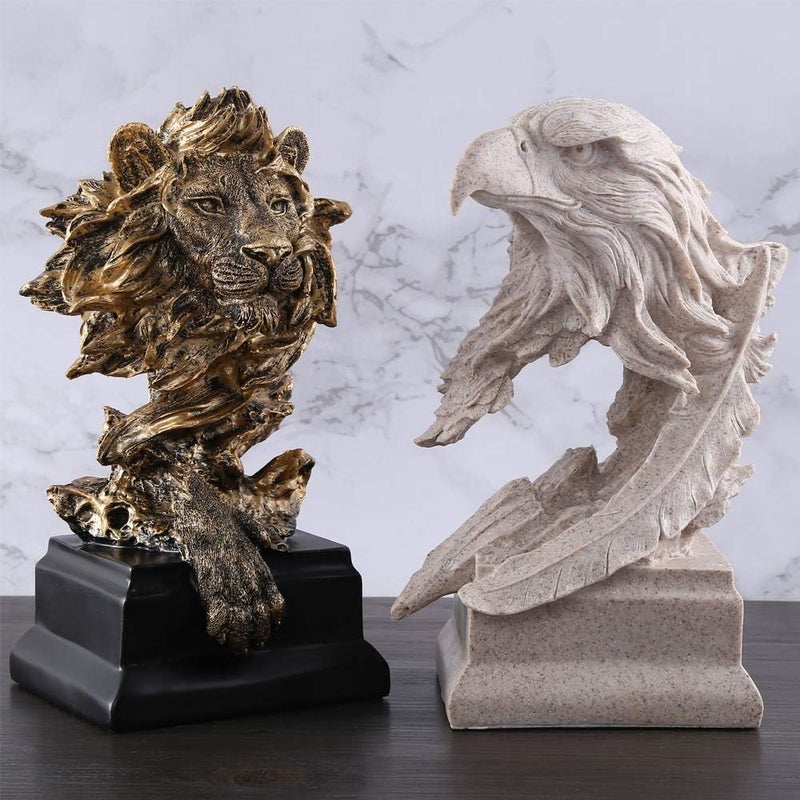 H&W Sandstone Bald Eagle Figurines - The USA's National Emblem - Statue Decoration for Home/Study/Living Room, Great Collectible Figurines, Best Gift for The Man, Sandstone Color (HH17-D4) - Image 5