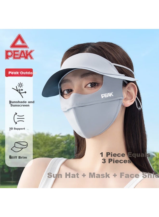 Peak Sun Protection Face Mask For Women Summer Riding Electric Bike Driving Face Sunscreen Mask Women'S Face Bikini Light Grey - Image 1