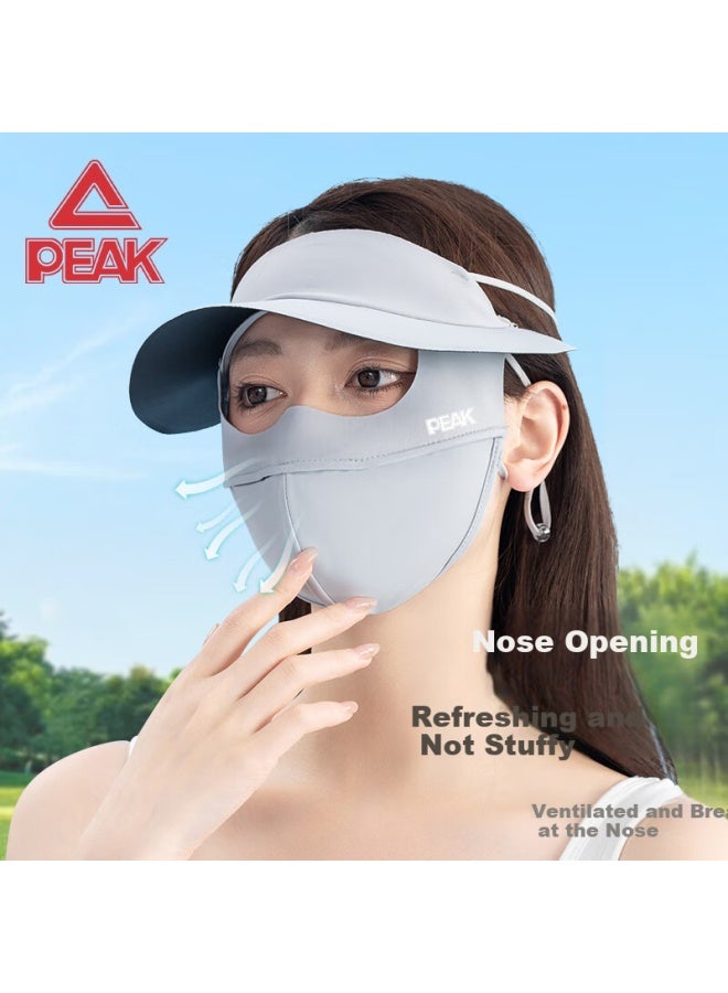 Peak Sun Protection Face Mask For Women Summer Riding Electric Bike Driving Face Sunscreen Mask Women'S Face Bikini Light Grey - Image 2