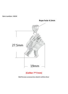Generic Wolf Fang Pendant S925 Necklace AK44-electric silver 